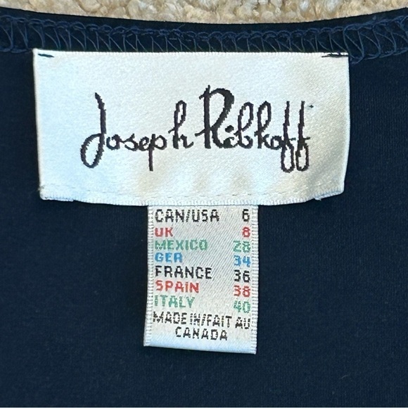 JOSEPH Ribkoff navy blue asymmetrical blouse Sz 6 - Picture 6 of 9